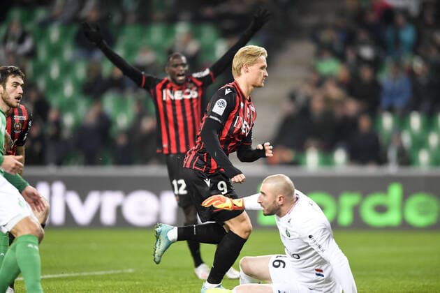 09 KASPER DOLBERG (NICE) - BUT FOOTBALL : Saint Etienne vs Nice - Ligue 1 Conforama - 04 12 2019 AnthonyBIBARD FEP Panoramic 