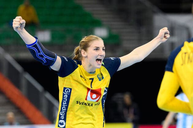 191205 Linn Blohm of Sweden celebrates during the Women s World Handball Championship match between Sweden and Argentina on December 5, 2019 in Kumamoto. Photo: Ludvig Thunman BILDBYRAN kod LT 35694 bbeng dam women handball handboll world handball championship 2019 sverige sweden argentina jubel Copyright: LUDVIGxTHUNMAN BB191205LT010