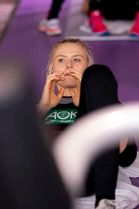 Handball, Frauen: WM 2019, Vorrunde, Gruppe B, Media Day - Krafttraining - Deutschland Kim Naidzinavicius (Deutschland Bietigheim) Yamaga City Kumamoto Japan