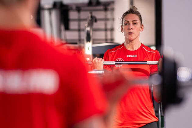 Handball, Frauen: WM 2019, Vorrunde, Gruppe B, Media Day - Krafttraining - Deutschland Luisa Schulze (Deutschland Bietigheim) Yamaga City Kumamoto Japan