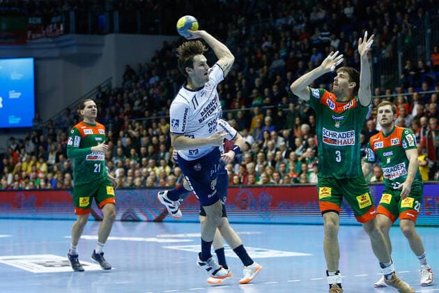05.12.2019, xtgx, Handball Liqui Moly HBL, SC Magdeburg - SG Flensburg-Handewitt emspor, v.l. Magnus Rod (Flensburg, 77) wirft Tor, Torschuetze, erzielt Tor, Treffer, scores the goal GETEC Arena