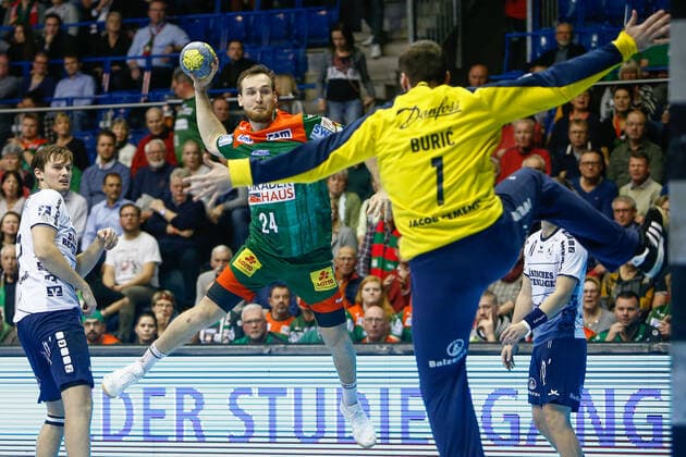 05.12.2019, xtgx, Handball Liqui Moly HBL, SC Magdeburg - SG Flensburg-Handewitt emspor, v.l. Christian O Sullivan (Magdeburg, 24) wirft Tor, Torschuetze, erzielt Tor, Treffer, scores the goal GETEC Arena