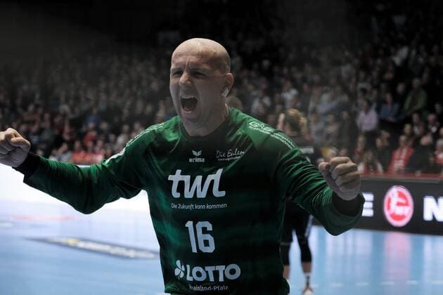 05.12.2019 xkhx Handball-Bundesliga Saison 2019 2020 MT Melsungen gegen Eulen Ludwigshafen Torw art Gorazd Å kof ( Eulen Ludwigshafen) jubelt