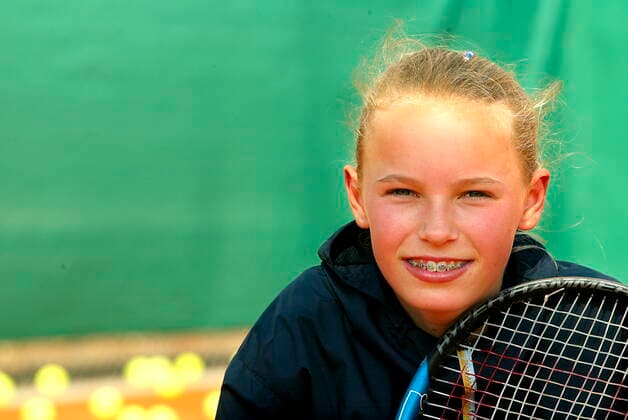 (ARKIV) Caroline Wozniacki er tennistalent og bare 12 aar. Foto fra 20. maj 2003. Danmarks stoerste tennisstjerne traekker stikket til den aktive karriere, naar Australian Open er slut.. , Copenhagen Sjaelland Denmark Copyright: BentxMidstrupx COP108 spdk20191206-144845-A