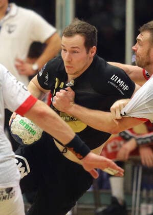 Bietigheim , Handball 2.Bundesliga SG BBM Bietigheim vs. TuS Ferndorf , Jonas Link ( BBM )