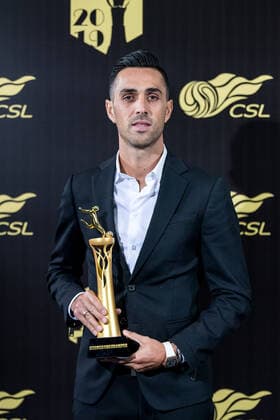 Israeli football player Eran Zahavi from Guangzhou R&F F.C. wins the award of top scorer during 2019 Ping An Chinese Football Association Super League Award Ceremony in Shanghai, China, 7 December 2019.