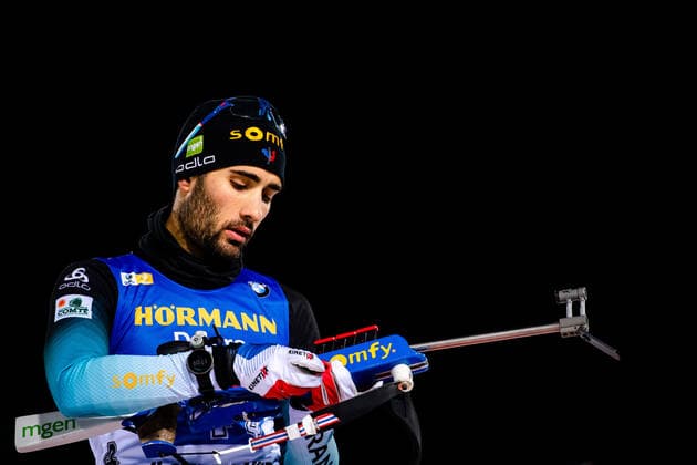 191207 Martin Fourcade of France ahead of the Men?s 4x7,5 km Relay during the IBU World Cup Biathlon on December 07, 2019 in Östersund. Photo: Johanna Lundberg BILDBYRAN 136090 2019 skiskytter bbeng ibu world cup biathlon skidskytte skidskytte-vm 4x7 5 km relay stafett frankrike *** 191207 Martin Fourcade of France ahead of the Mens 4x7.5 km Relay during the IBU World Cup Biathlon on December 07, 2019 in Östersund Photo Johanna Lundberg BILDBYRAN 136090 2019 biathlon bbeng ibu world cup biathlon biathlon biathlon world championship 4x7 5 km relay relay france,  Copyright: JOHANNAxLUNDBERG BB191207BB866