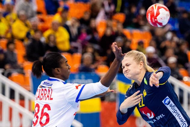 191208 Hanna Blomstrand of Sweden during the Women s World Handball Championship match between Spain and Sweden on December 8, 2019 in Kumamoto. Photo: Ludvig Thunman BILDBYRAN kod LT 35696 bbeng dam women handball handboll world handball championship 2019 sverige sweden spanien spain Copyright: LUDVIGxTHUNMAN BB191208LT003