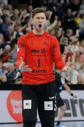 1.Handball Bundesliga THW Kiel - TSV GWD Minden, Kiel, 8.12.2019 Jubelt. Torwart Niklas Landin Jacobsen ( Kiel, 1 ) jubelt. Copyright: xBEAUTIFULxSPORTS DRPx