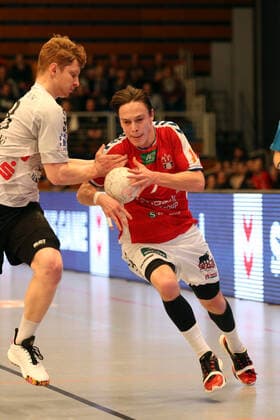 Handball 2.Handball Bundesliga 2019 2020 - Handball Sportverein Hamburg vs. TV Emsdetten Johannes Wasielewski (Emsdetten),Leif Tissier (Handball Sportverein Hamburg), Sporthalle Hamburg Hamburg