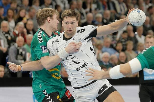1.Handball Bundesliga THW Kiel - TSV GWD Minden, Kiel, 8.12.2019 Harald Reinkind ( Kiel, 6 ) im Zweikampf gegen Magnus Gullerud ( Minden, 21). Copyright: xBEAUTIFULxSPORTS DRPx