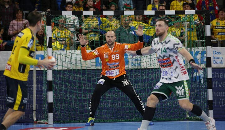 Handball, 1. Bundesliga: Rhein-Neckar-Löwen - Frisch Auf Göppingen, 16. Spieltag am 08.12.2019, Saison 2019 20, ZmdZ, Urh Kastelic (99, Torwart, Goeppingen), Rhein-Neckar-Löwen - Frisch Auf Göppingen