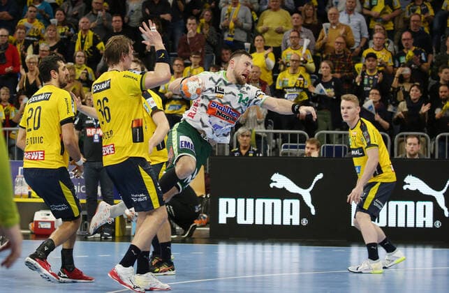 Handball, 1. Bundesliga: Rhein-Neckar-Löwen - Frisch Auf Göppingen, 16. Spieltag am 08.12.2019, Saison 2019 20, ZmdZ, Jacob Bagersted (14, Goeppingen), Rhein-Neckar-Löwen - Frisch Auf Göppingen