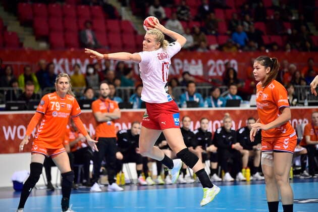 Kathrine Heindahl. Danmark moeder Holland, i mellemrunden i Gruppe 1, under Kvindernes Haandbold VM i Aqua Dome Kumamoto i Japan, mandag den 9. december 2019. , Kumamoto Denmark Copyright: BoxAmstrupx cop222 spdk20191209-100312-L