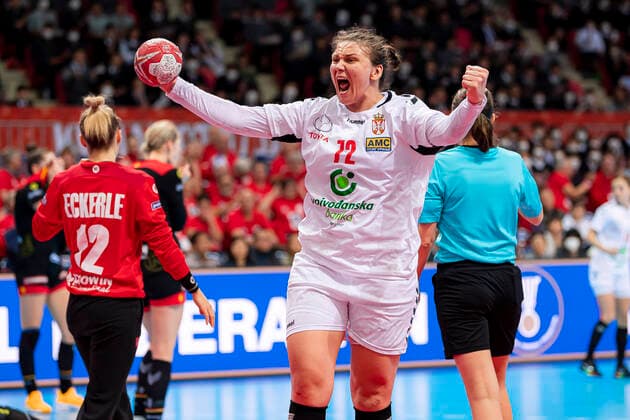 Handball, Frauen: WM 2019, Hauptrunde, Gruppe 1, 7. Spieltag , Deutschland - Serbien Dragana Cvijic (Serbien) Jubel Freude Emotion Kumamoto Aqua Dome Kumamoto Japan
