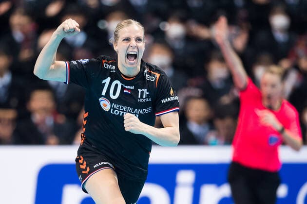 191211 Danick Snelder of Norway celebrates during the Women s World Handball Championship game between Netherlands and South Korea on December 11, 2019 in Kumamoto. Photo: Daniel Stiller Bildbyran kod DS 59423 bbeng dam women handball handboll world handball championship 2019 handball vm netherlands holland south korea jubel Copyright: DANIELxSTILLER BB191211DS003