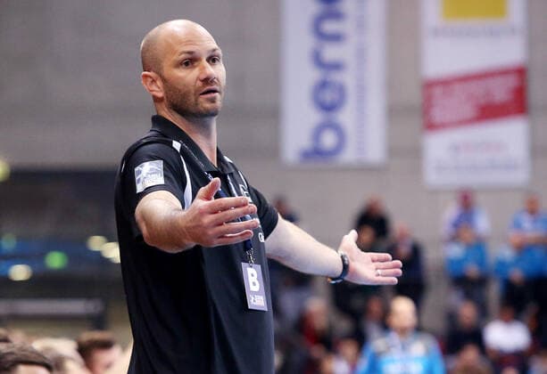 BAU 12.12.2019 Stuttgart Handball TVB 1898 Stuttgart vs. MT Melsungen, Trainer Heiko Grimm (Melsungen)