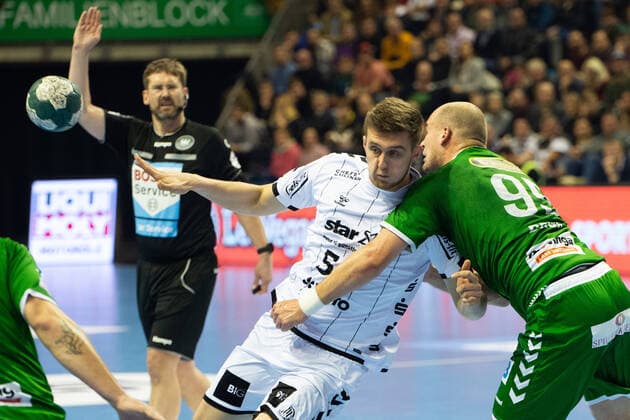 v.l. k05 , Paul Dux 95 - Fuechse, Fuechse Berlin vs THW Kiel, 12.12.19, GER, Berlin, 12.12.19, HBL, Fuechse Berlin vs THW Kiel, Berlin Copyright: xUwexKoch Eibner-Pressefotox EP_UKH