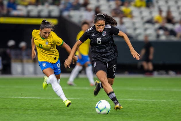 Brasil x México SÃO PAULO, SP - 12.12.2019: BRASIL X MÉXICO - Debinha dispute played by Brazil. The Brazilian women& 39;s so tea team welcomes the Mexican team in a friendly match on the night of Thursdaycember 12. The match took plk place at the Corinthians Arena in Sao Paulo. (Photo: Van Campos Fotoarena) x1846722x  VanxCampos