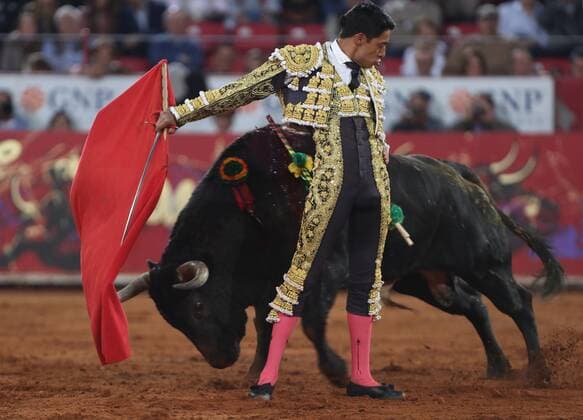 Mexican bullfighter Sergio Flores fights the bull Amor Inspirador , 518 kg, in Mexico City, Mexico, during the 7th day of the Temporada Grande bullfighting fair, 12 December 2019. Temporada Grande bullfighting in Mexico !ACHTUNG: NUR REDAKTIONELLE NUTZUNG!  Copyright: xMarioxGuzmanx AME5643 20191213-637118237773460927