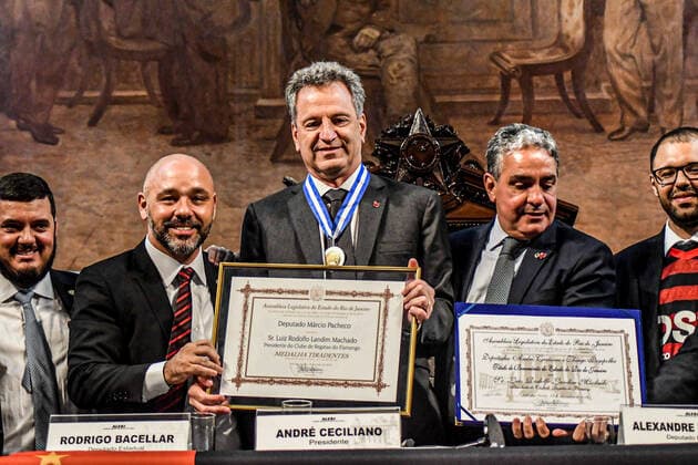 Jorge Jesus recebe medalha Tiradentes RIO DE JANEIRO, RJ - 13.12.2019: JORGE JESUS RECEBE MEDALHA TIRADENTES - Flamengo President, Rodolfo Landim, during the Solemn Session for the delivery of the Tiradentes Medal, held at the Tiradentes Palace, Alerj, located in Rio de Janeiro, RJ, on Thursday night (12). (Photo: Nayra Halm Fotoarena) x1846866x  NayraxHalm