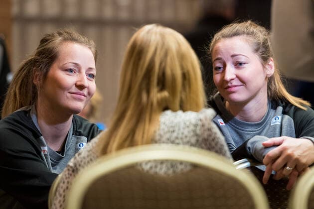 Handball, Damen WM, Nationalteam Norwegen Pressetermin 191214 Goalkeeper Silje Solberg and Sanna Solberg during a press meeting with the Norwegian team at the Women s World Handball Championship on December 14, 2019 in Kumamoto. Photo: Daniel Stiller Bildbyran kod DS 59430 bbeng dam women handball handboll world handball championship 2019 handball norway norge vm Copyright: DANIELxSTILLER BB191214DS014
