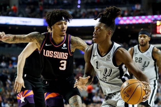 Sport Bilder des Tages Phoenix Suns player Kelly Oubre (L) in action against San Antonio Spurs Lonnie Walker (R) during a regular NBA, Basketball Herren, USA season game held at the Mexico City Arena, Mexico, 14 December 2019. PHOENIX SUNS - SAN ANTONIO SPURS !ACHTUNG: NUR REDAKTIONELLE NUTZUNG!  Copyright: xJosexMendezx AME6106 20191215-637119702221964119