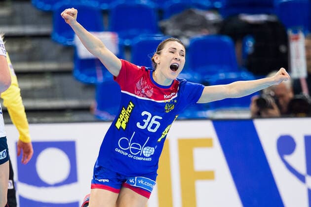 191215 Luliia Managarova of Russia celebrates during the Women s World Handball Championship bronze game between Norway and Russia on December 15, 2019 in Kumamoto. Photo: Daniel Stiller Bildbyran kod DS 59431 bbeng dam women handball handboll world handball championship 2019 handball norway norge vm russia ryssland jubel Copyright: DANIELxSTILLER BB191215DS026