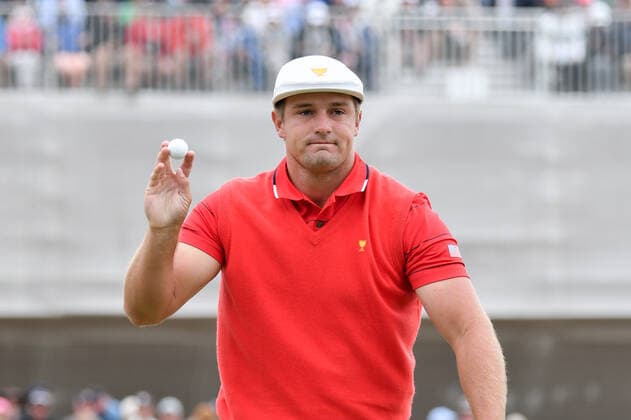 December 15, 2019, Melbourne, Victoria, Australia: Bryson DeChambeau of the US Team in the Final-Round Singles match of the Presidents Cup against Adam Hadwin (Canada) at The Royal Melbourne Golf Club in Melbourne, Victoria, Australia. Golf 2019: Presidents Cup Last Day - ZUMAl303 20191215_zaf_l303_124 Copyright: xSydneyxLowx