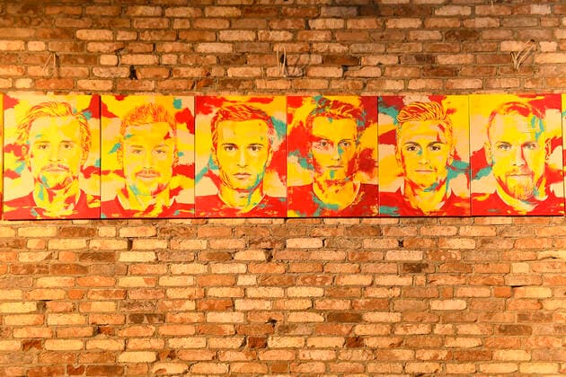 Eishockey DEL: Ausstellung DEG-Portraits Die Profis der Düsseldorfer EG im gemaltem Portrait
