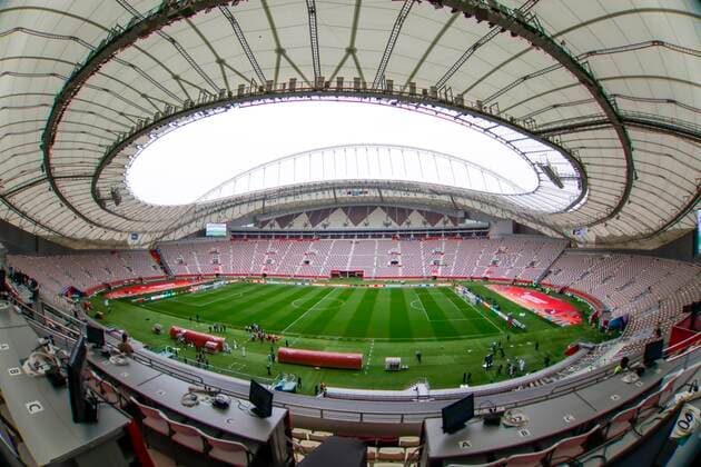 Khalifa International Stadium before World Club Cup Semi Final between Flamengo of Brazil and Al Hilal of Saudi Arabia. The game was played at the Khalifa International Stadium in Doha, Qatar on 17 Dec 2019. Flamengo v Al-Hilal, Football, FIFA Club World Cup Semi Final, Doha, Qatar 