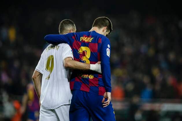 Sport Bilder des Tages 09 Karim Benzema from France of Real Madrid and 03 Gerard Pique from Spain of FC Barcelona, Barca during La Liga match between FC Barcelona and Real Madrid at Camp Nou on December 18, 2019 in Barcelona, Spain. Cordon Press
