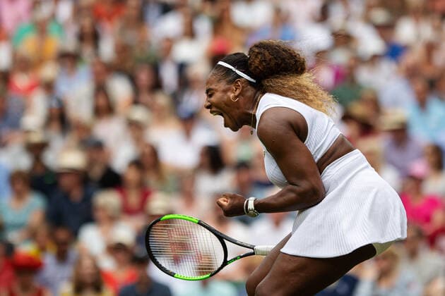 191220 This picture is part of Bildbyran?s selection of the 100 best sports photos from 2019. Originally published 20190709 Serena Williams of USA celebrates during the quarter-finals of Women?s Singles during day 8 of Wimbledon on July 9, 2019 in London, Great Britain. Photo: Joel Marklund Bildbyran for AELTC kod JM 87983 bbeng wimbledon wimbledon 2019 tennis dam USA topx jubel Copyright: JOELxMARKLUND BB191220JM019