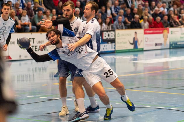 VfL Luebeck-Schwartau - TSV Bayer Dormagen am 20.12.2019 Patrick Hueter ( 25, TSV Bayer Dormagen, KR), VfL Luebeck-Schwartau - TSV Bayer Dormagen in der 2. Handball-Bundesliga, Saison 2019 2020 17. Spieltag, Hansehalle (Luebeck) am 20.12.2019 Copyright: xBEAUTIFULxSPORTS Angenendtx