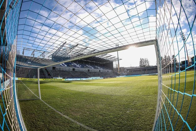 Fußball, Stadiongeschichte SV Darmstadt 98 21.12.2019 Fussball 2.Bundesliga, SV Darmstadt 98-Hamburger SV emspor, despor v.l., Innenansicht Merckstadion am Böllenfalltor, Tor, Gegentribuene (DFL DFB REGULATIONS PROHIBIT ANY USE OF PHOTOGRAPHS as IMAGE SEQUENCES and or QUASI-VIDEO) Copyright: JoaquimxFerreira