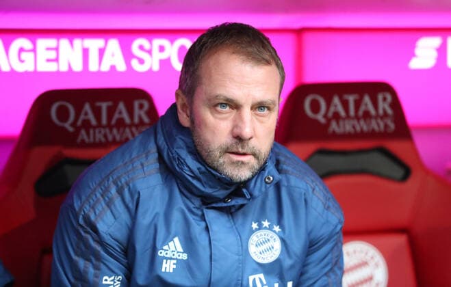 Bayern vs VfL, 1. BL München, 21.12.2019, FUßBALL - FC Bayern München vs. VfL Wolfsburg, 1. BL, Saison 2019 20. Allianz Arena. Bild zeigt: Trainer Hans-Dieter Flick (FC Bayern München) DFL REGULATIONS PROHIBIT ANY USE OF PHOTOGRAPHS AS IMAGE SEQUENCES AND OR QUASI-VIDEO. München