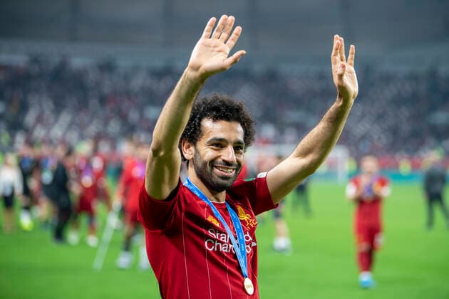Liverpool v Flamengo DOHA, CA - 21.12.2019: LIVERPOOL V FLAMENGO - Liverpool& 39;hamed Sad Salah celebrates after winning FIFA Club World Cup 2019 final 1-0 against Flamengo at ifa Internatrnational Stadium in Doha, Qatar. (Photo: Richard Callis Fotoarena) x1849217x  RichardxCallis