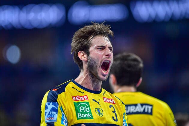 LIQUI MOLY Handball-Bundesliga 2019 2020 21.12.2019 Rhein-Neckar-Löwen - SG Flensburg-Handewitt, SAP-Arena Mannheim Uwe Gensheimer (RNL, 3) Schrei Jubel Emotionen, 21.12.2019, Mannheim (Deutschland), Handball, Bundesliga, Rhein-Neckar Löwen - SG Flensburg-Handewitt