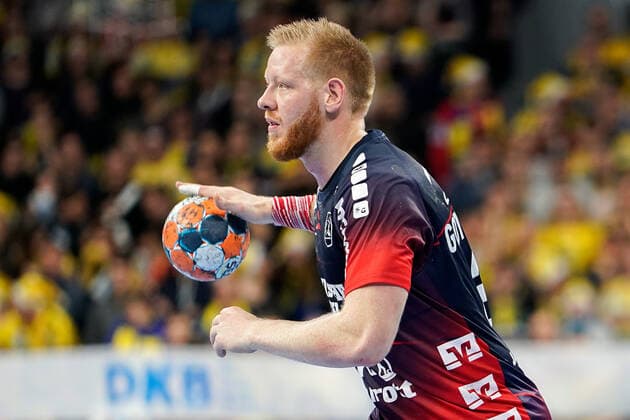 Jim Gottfridsson (Flensburg, 24), am Ball, Einzelbild, Aktion, Action, 21.12.2019, Mannheim (Deutschland), Handball, Bundesliga, Rhein-Neckar Löwen - SG Flensburg-Handewitt