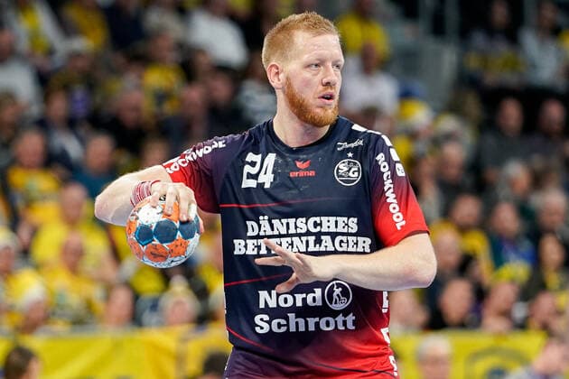 Jim Gottfridsson (Flensburg, 24), am Ball, Einzelbild, Aktion, Action, 21.12.2019, Mannheim (Deutschland), Handball, Bundesliga, Rhein-Neckar Löwen - SG Flensburg-Handewitt