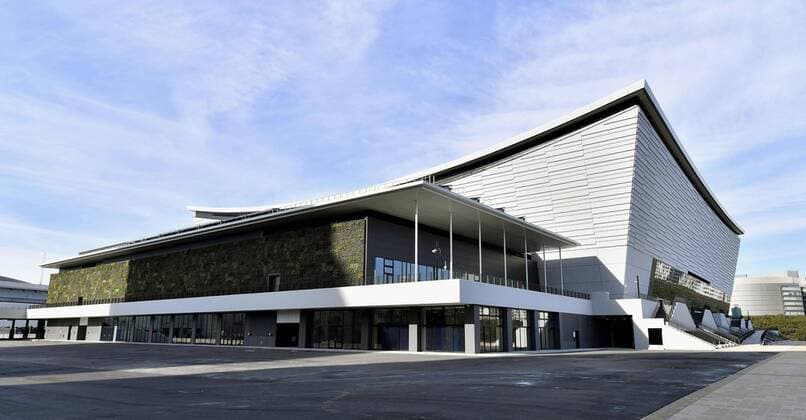 Ariake Arena Photo taken on Dec. 24, 2019, shows Ariake Arena in Tokyo, a venue for 2020 Tokyo Olympics volleyball games and Paralympics wheelchair basketball games. 