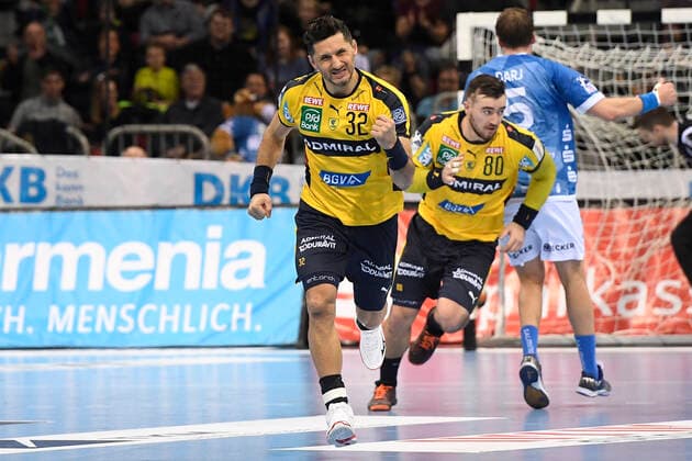 Handball - Bundesliga -19. Spieltag Bergischer HC - Rhein-Neckar Löwen am 26.12.2019 im ISS Dome in Düsseldorf Jubel bei Rhein-Neckar Löwe Alexander Petersson (Nr.32)