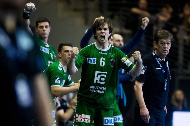 Sport Bilder des Tages 26.12.2019, xfrx, Handball Bundesliga, Fuechse Berlin - SC DHfK Leipzig emspor, v.l. Jacob Tandrup Holm (Fuechse Berlin) (DFL DFB REGULATIONS PROHIBIT ANY USE OF PHOTOGRAPHS as IMAGE SEQUENCES and or QUASI-VIDEO) Berlin