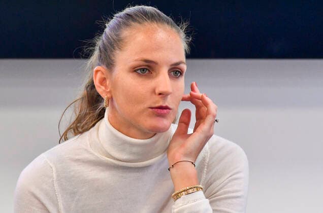 Czech tennis player Karolina Pliskova speaks during a press conference, PK, Pressekonferenz on new season, in Prague, Czech Republic, on December 27, 2019. (CTKxPhoto VitxSimanek) CTKPhotoP201912270239901  VIS 005 K