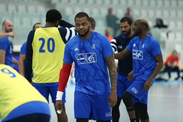Handball WM, Frankreich Training Cedric Sorhaindo (France) HANDBALL : Entrainement Equipe de France masculine - Preparation EHF EURO 2020 - 27 12 2019 KevinDomas Panoramic 