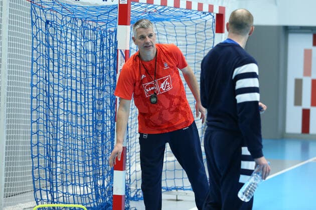 Handball WM, Frankreich Training Jean-Luc Kieffer (France) HANDBALL : Entrainement Equipe de France masculine - Preparation EHF EURO 2020 - 27 12 2019 KevinDomas Panoramic 