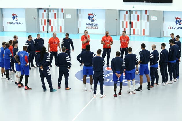 Handball WM, Frankreich Training France HANDBALL : Entrainement Equipe de France masculine - Preparation EHF EURO 2020 - 27 12 2019 KevinDomas Panoramic 
