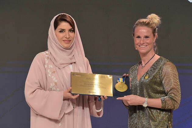 Foto Fabio Ferrari - LaPresse 28 Dicembre 2019 Dubai ( Emirati Arabi ) 14ma edizione di Dubai International Sports Conference - Second Session - Empowering Women in Football - Globe Soccer Award 2019 Nella foto:Amandine Henry (France national team, Nationalteam Player ) photo Fabio Ferrari LaPresse December 28, 2019 Dubai (Unated Arab Emirate) Sport 13th edition of the Dubai International Sports Conference - Second Session - Empowering Women in Football - Globe Soccer Award 2019 In the pic:Amandine Henry (France National Team Player )  Copyright: xFabioxFerrari LaPresse LaPresse x