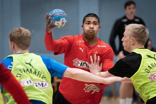 Mads Mensah til traening med herrehaandboldslandsholdet i Idraettens Hus i Broendby, mandag den 30. december 2019.. , Broendby Denmark Copyright: RitzauxScanpix NielsxChristianxVilmannx COP101 spdk20191230-115804-L