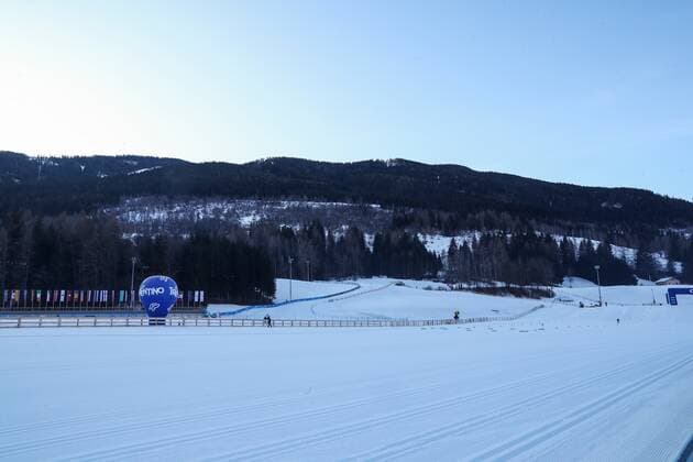 CROSS COUNTRY SKIING - FIS WC Val di Fiemme VAL Di FIEMME,ITALY,02.JAN.20 - NORDIC SKIING, CROSS COUNTRY SKIING - FIS World Cup, Tour de Ski, preview. Image shows an overview over the cross country stadium Lago di Tesero. GEPAxpictures xPhilippxBrem